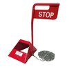 Metal wheel chocks with stop sign