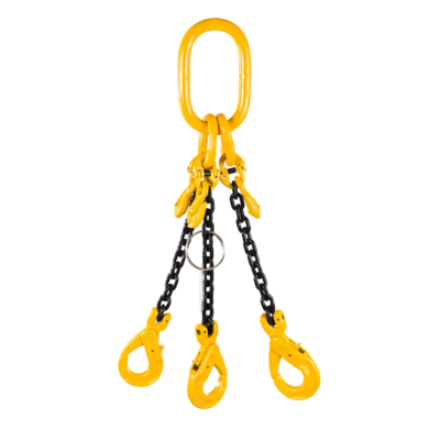 Chain Sling G80 3-leg with Safety Hooks and Grab Hooks