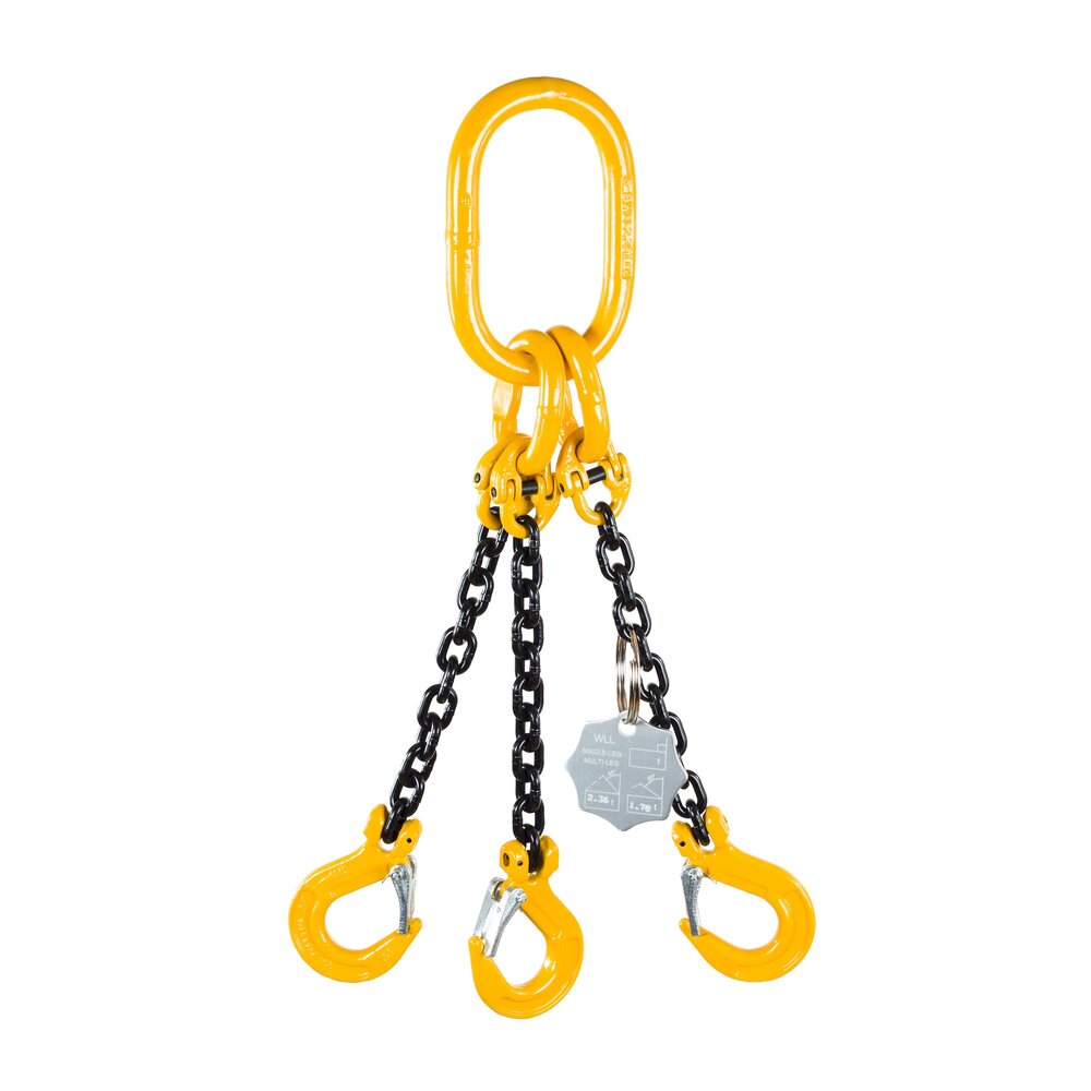 Chain sling G80 3-leg with sling hooks