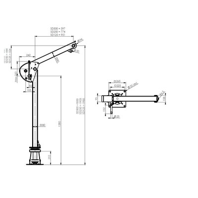 Portable Swivel Davit SD125-250-500