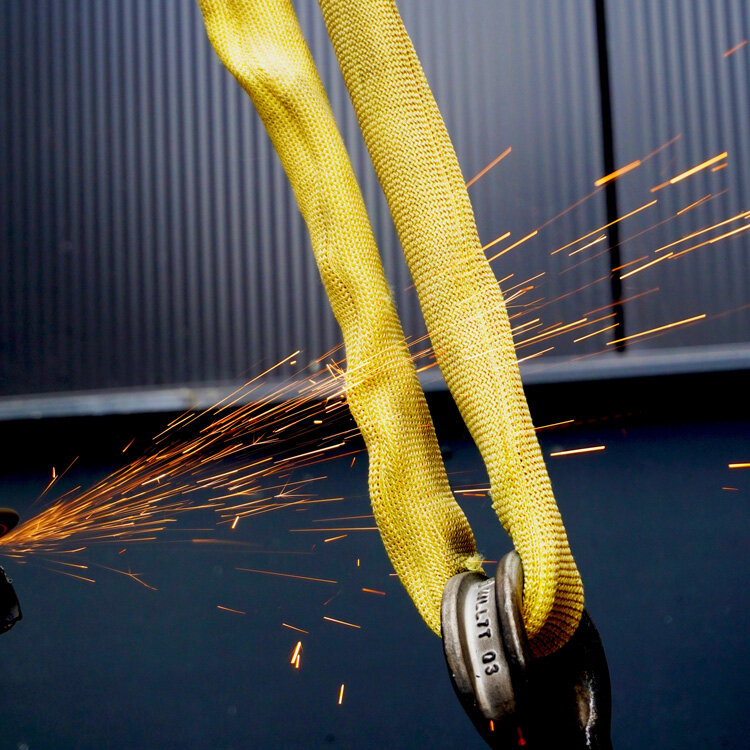 Inferno® Soft Sling exposed to sparks