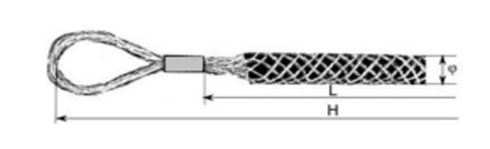 Cable grip single with loop drawing